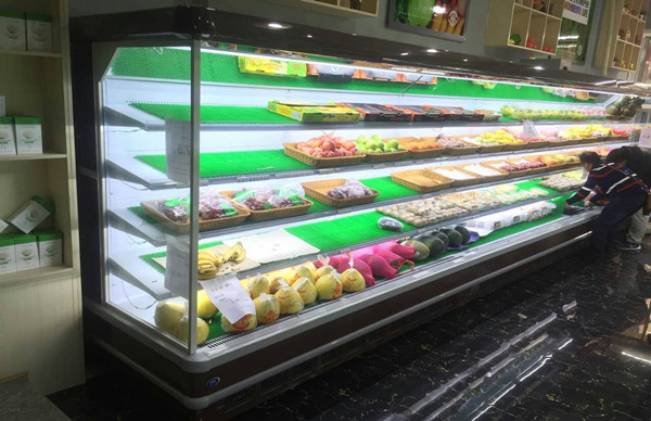广州禅农生鲜连锁超市-风幕柜案例